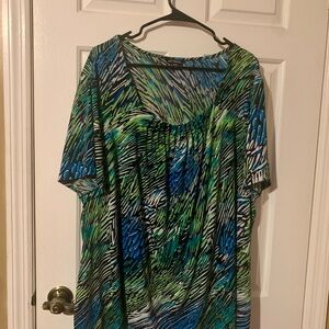 George Blue and Green Women's Tunic Top